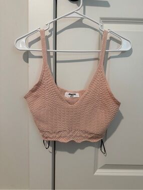 Double Zero Pink Knit Cropped Tank Top
